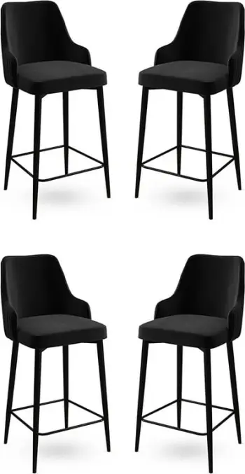 Set karrigesh për bar (4 copë), Hanah Home, Enox, e zezë