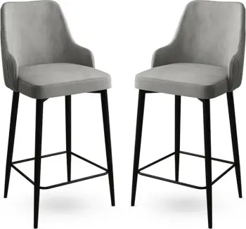 Set karrigesh për bar (2 copë), Hanah Home, Enox, gri e zezë