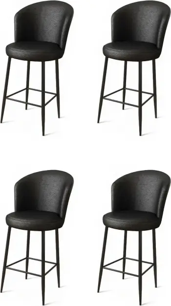 Set karrigesh për bar, ngjyrë e zezë, Hanah Home Uras, 4 copë