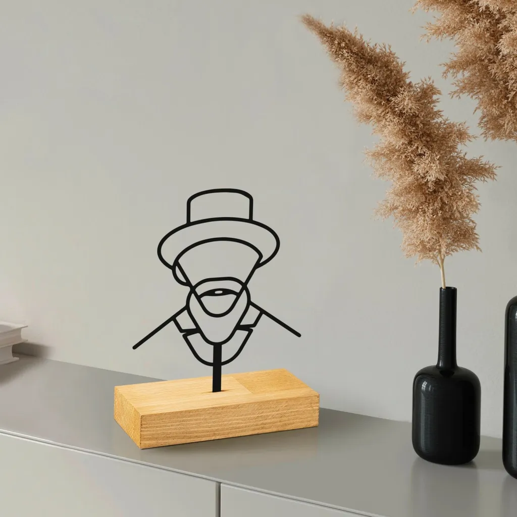 Objekt dekorativ Aberto Design, Vincent, ngjyrë e zezë dhe druri - 1