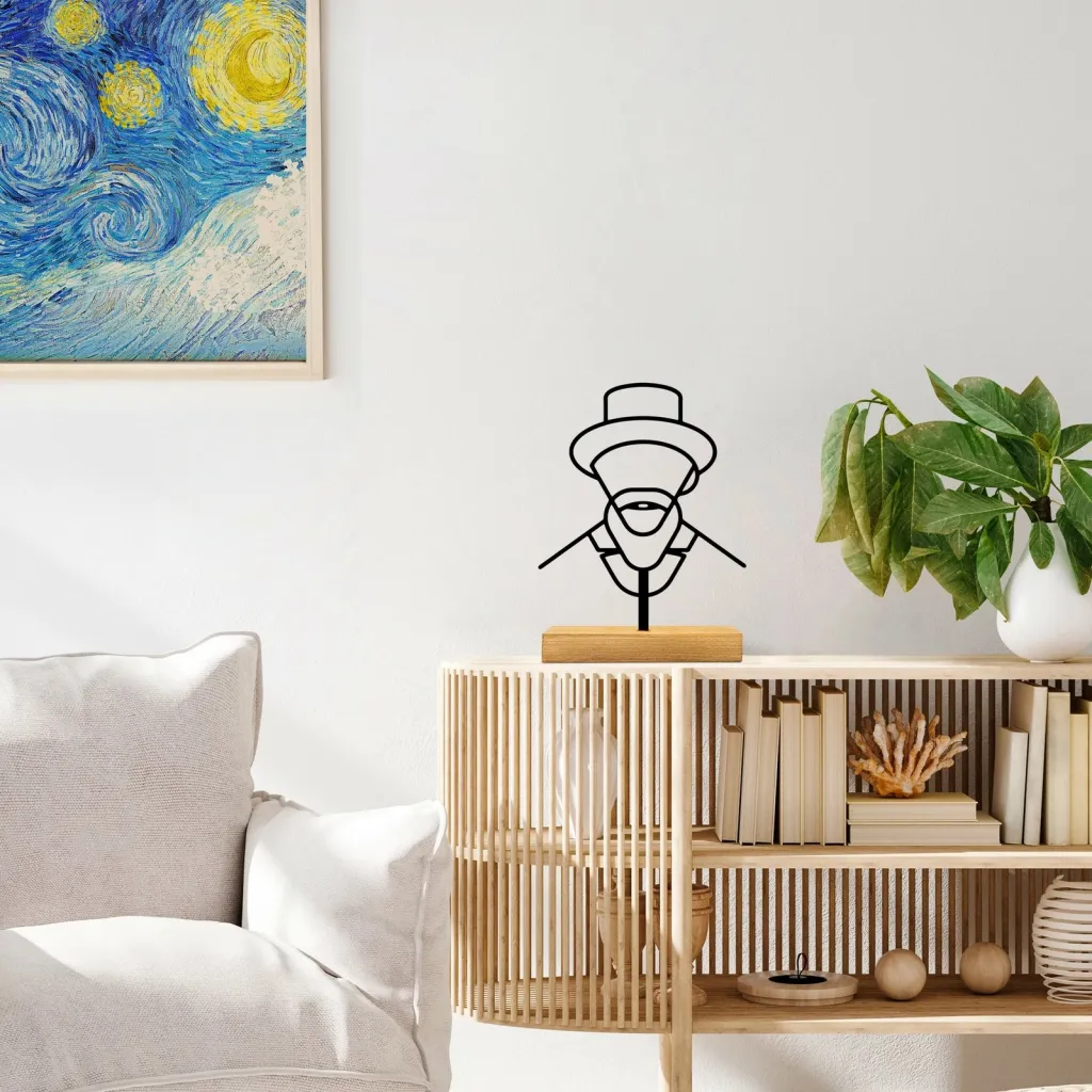 Objekt dekorativ Aberto Design, Vincent, ngjyrë e zezë dhe druri - 3
