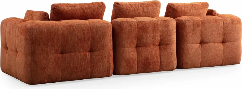 Divan treshe Amaris, portokalli, Atelier del Sofa - 5