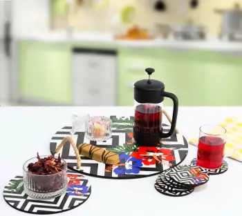 Set tabaka druri me mbajtëse gotash Hermia PLT0203, 8 pjesë, shumëngjyrëshe