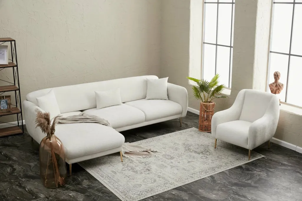 Kënd-sofë-krevat Atelier del Sofa, Simena, këndi majtas, krem - 4