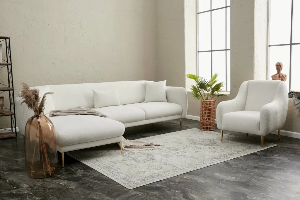 Kënd-sofë-krevat Atelier del Sofa, Simena, këndi majtas, krem - 5