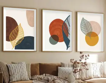 Pikturë dekorative me kornizë MDF (3 copë), Wallity, Huhu209, 30x40cm