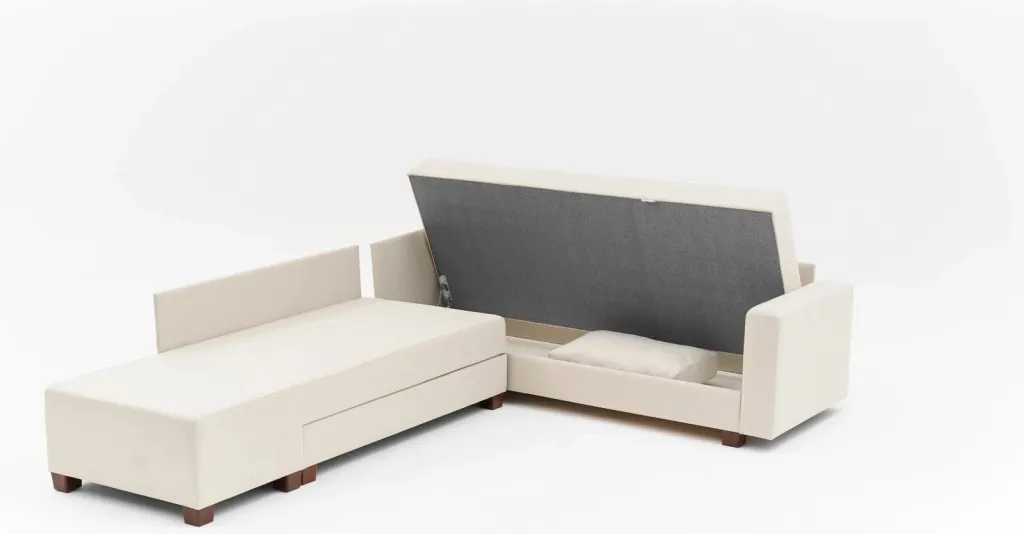 Kënd-sofë-krevat Atelier del Sofa, Aly Arzilla, kënd majtas, krem - 10