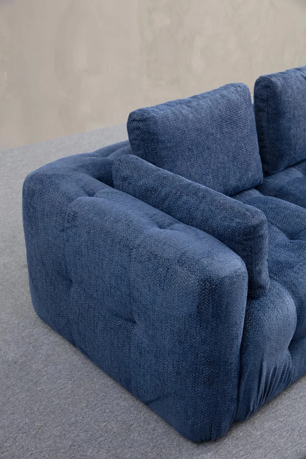 Këndollë Amaris dy ulëse me pouffe, ngjyrë blu e errët - 2