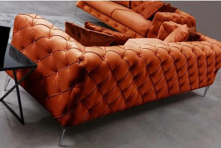 Divan treshe Como, portokalli, Atelier del Sofa - 2