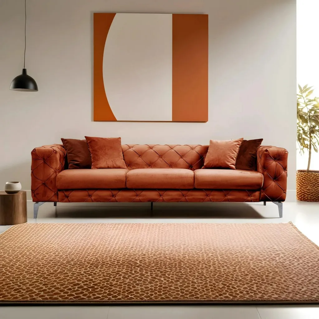 Divan treshe Como, portokalli, Atelier del Sofa - 3
