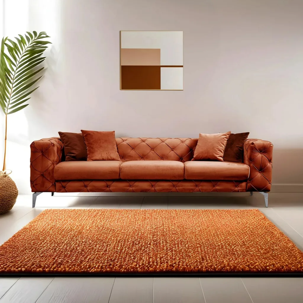 Divan treshe Como, portokalli, Atelier del Sofa - 4