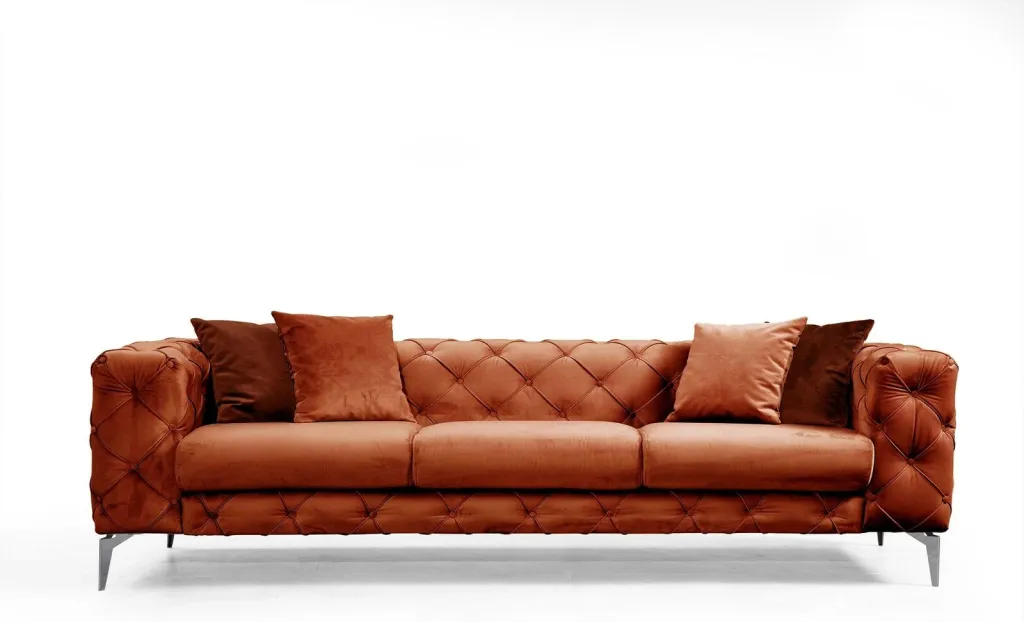 Divan treshe Como, portokalli, Atelier del Sofa - 5