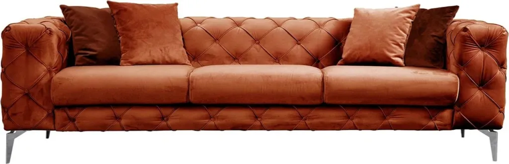 Divan treshe Como, portokalli, Atelier del Sofa - 6