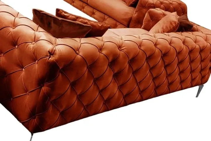 Divan treshe Como, portokalli, Atelier del Sofa - 7