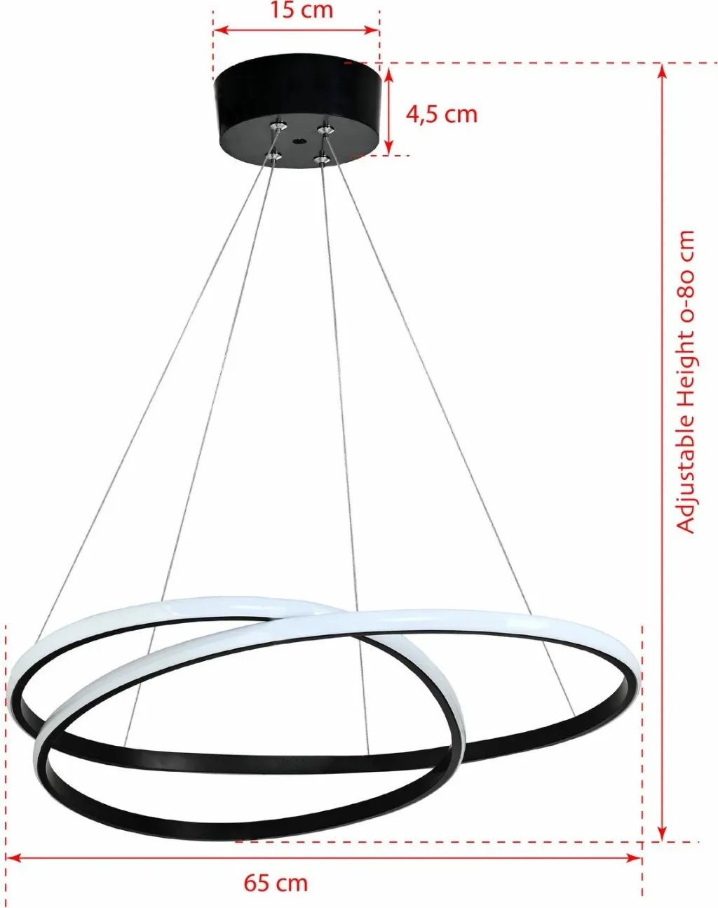 Llambadar Opviq Orbit, trup i zi, dritë e verdhë - 9