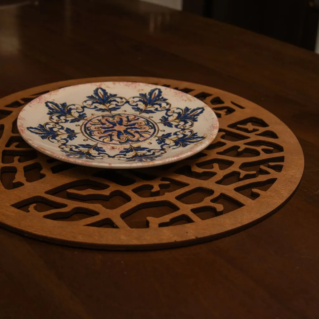 Set nënshtruesish tavoline prej druri, 6 copë, ngjyrë arre, Hermia - 2