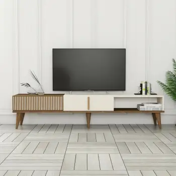 Komodë TV Hanah Home, Milan Alt, ngjyrë arre dhe krem