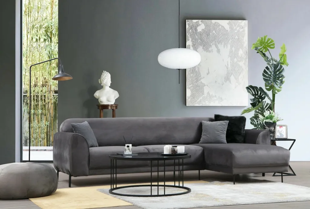 Kënd divan-krevat Atelier del Sofa, këndi djathtë, ngjyrë antracit - 1