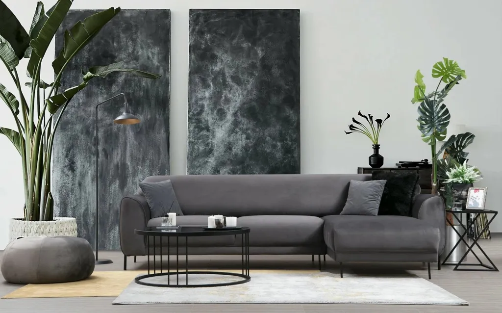 Kënd divan-krevat Atelier del Sofa, këndi djathtë, ngjyrë antracit - 2