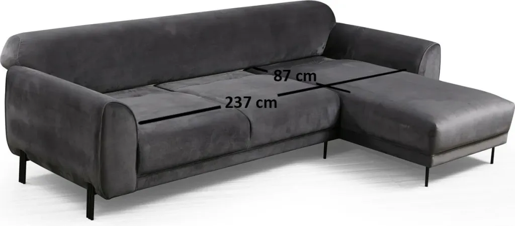 Kënd divan-krevat Atelier del Sofa, këndi djathtë, ngjyrë antracit - 13