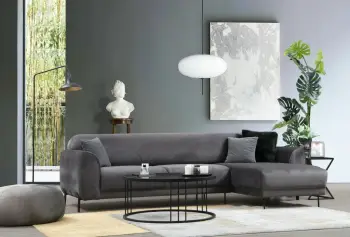 Kënd divan-krevat Atelier del Sofa, këndi djathtë, ngjyrë antracit