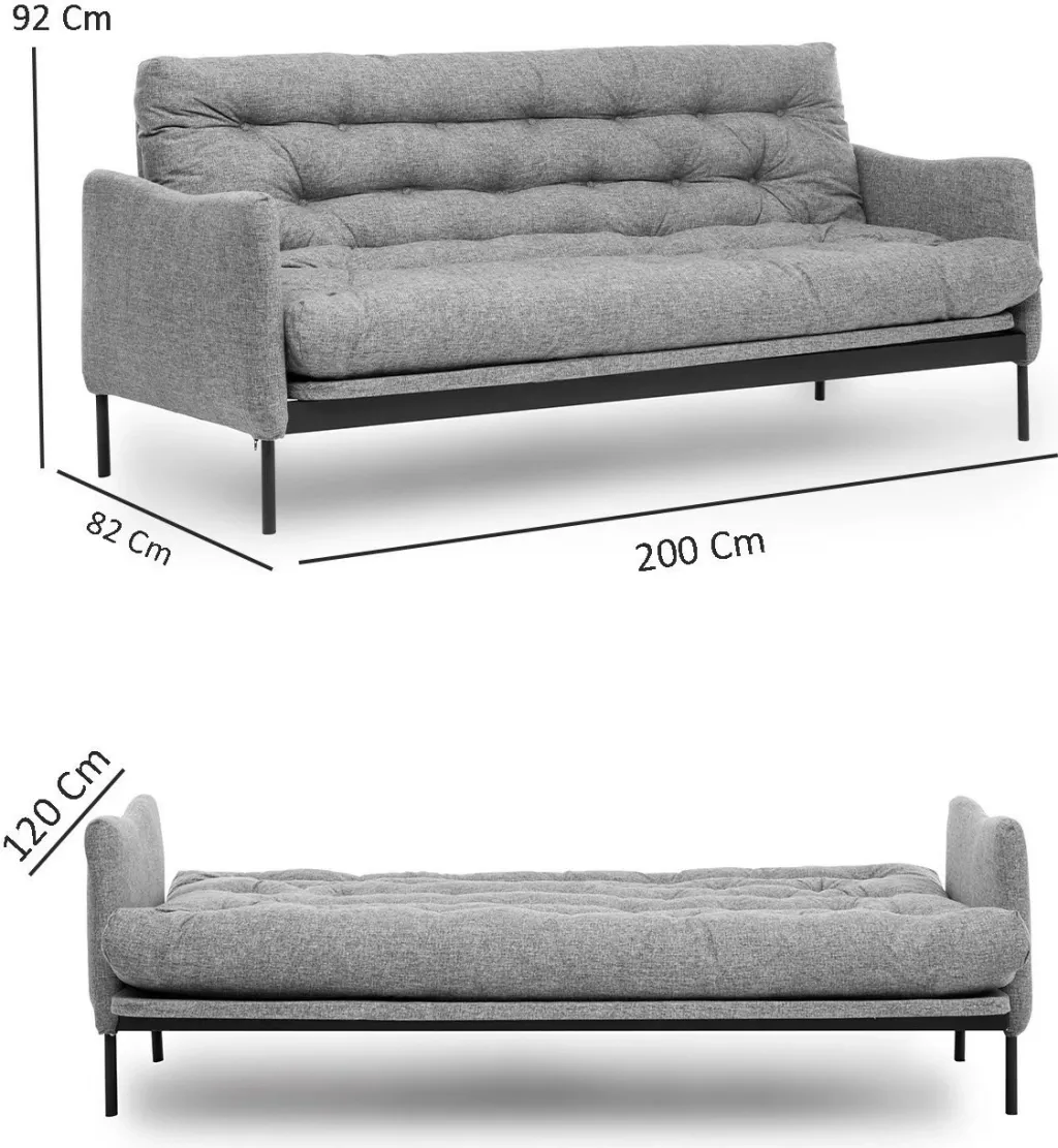 Divan-krevat me 3 vende, Atelier del Sofa, ngjyrë gri e çelët - 15
