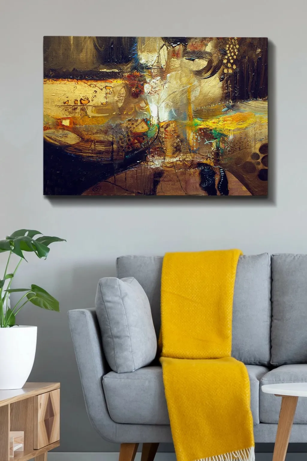 Pikturë dekorative në kanavacë, shumëngjyrëshe, 70x100cm - 1