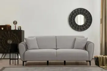 Divan-krevat treshe, Atelier del Sofa, aren, ngjyrë gri