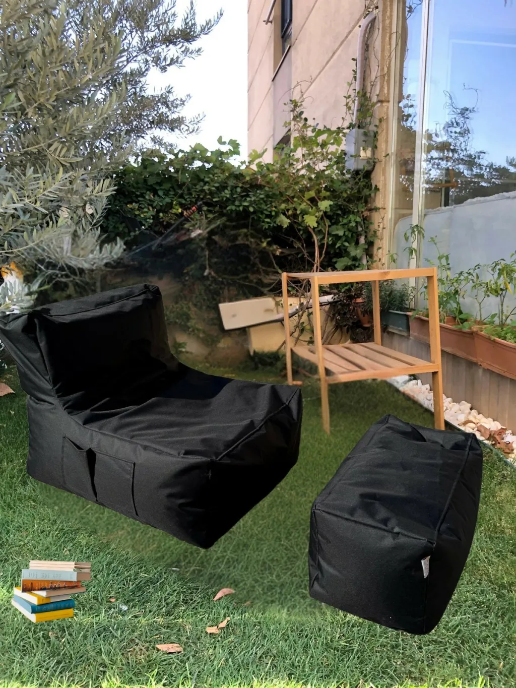 Set bean bag (2 copë), Atelier del Sofa, XXL Sedir, e zezë - 1