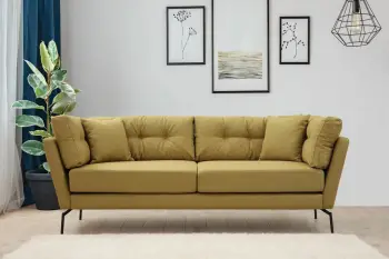Divan treshe Atelier del Sofa, ngjyrë e verdhë-jeshile, Mapa