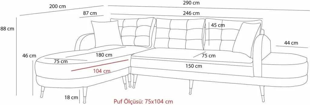 Kënd-sofë krevati Atelier del Sofa, Milano kënd, krem - 9