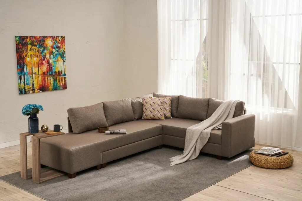 Kënd-sofë krevate Atelier del Sofa, Aly Arzilla, kënd i majtë, ngjyrë kafe - 1