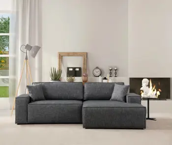 Kënd-sofë krevati Atelier del Sofa, kënd i djathtë, ngjyrë gri e errët