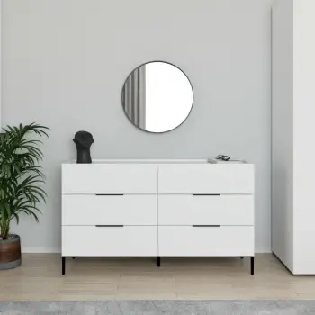 Komodë Hanah Home, Sfn-1760-Dd-1, e bardhë, 140x81x44cm