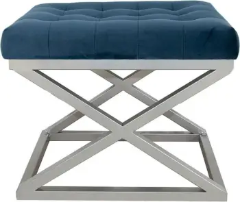Puf Atelier del Sofa, ngjyrë argjendi dhe kaltër e errët