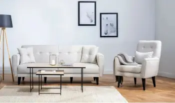 Set divan-krevati dhe karrige, krem, ARİA-TAKIM5-S 1005