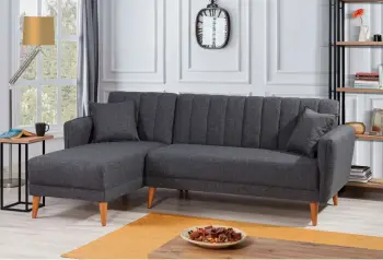 Kënd-sofë krevati Atelier del Sofa, kënd majtas, ngjyrë gri e errët