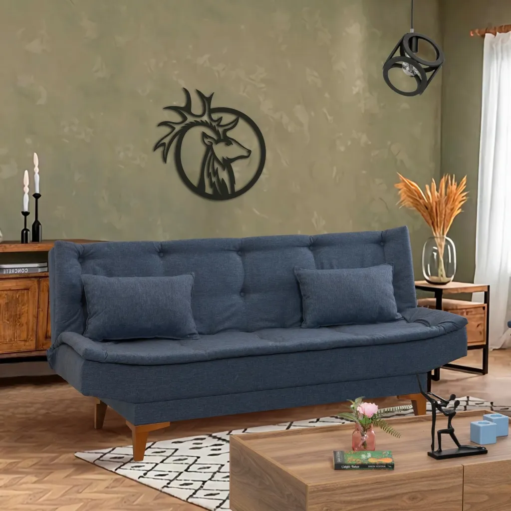 Divan-krevat treshe, ngjyrë kaltër e errët, Atelier del Sofa, Santo - 1