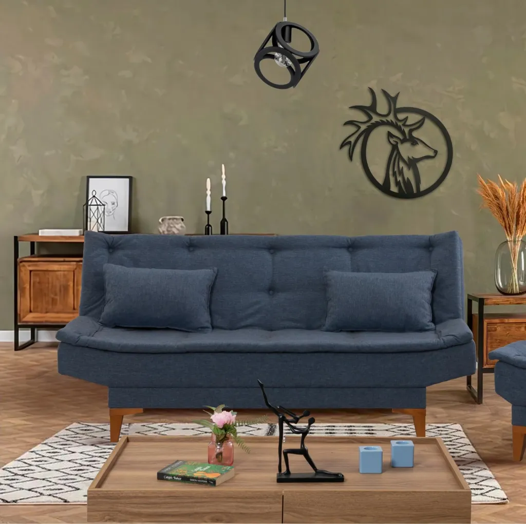 Divan-krevat treshe, ngjyrë kaltër e errët, Atelier del Sofa, Santo - 2