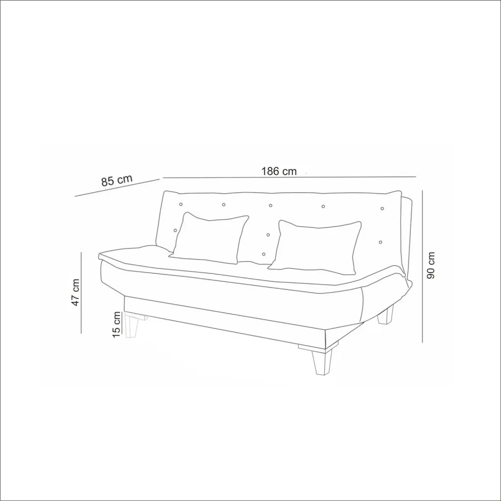 Divan-krevat treshe, ngjyrë kaltër e errët, Atelier del Sofa, Santo - 8