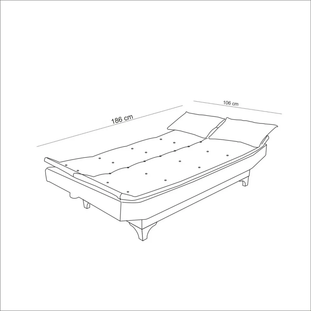 Divan-krevat treshe, ngjyrë kaltër e errët, Atelier del Sofa, Santo - 9
