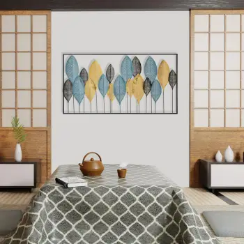 Aksesor dekorativ metalik për mur Wallity, Zevahir 4, shumëngjyrësh, 115x3x60cm