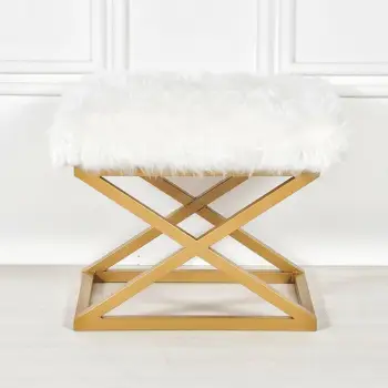 Puf Atelier del Sofa, pelush Capraz, ar dhe bardhë