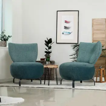 Set karrigesh Wing Loly, Atelier del Sofa, ngjyrë turquoise