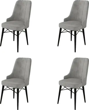 Set karrigesh (4 copë), Hanah Home, Pare, gri, e zezë