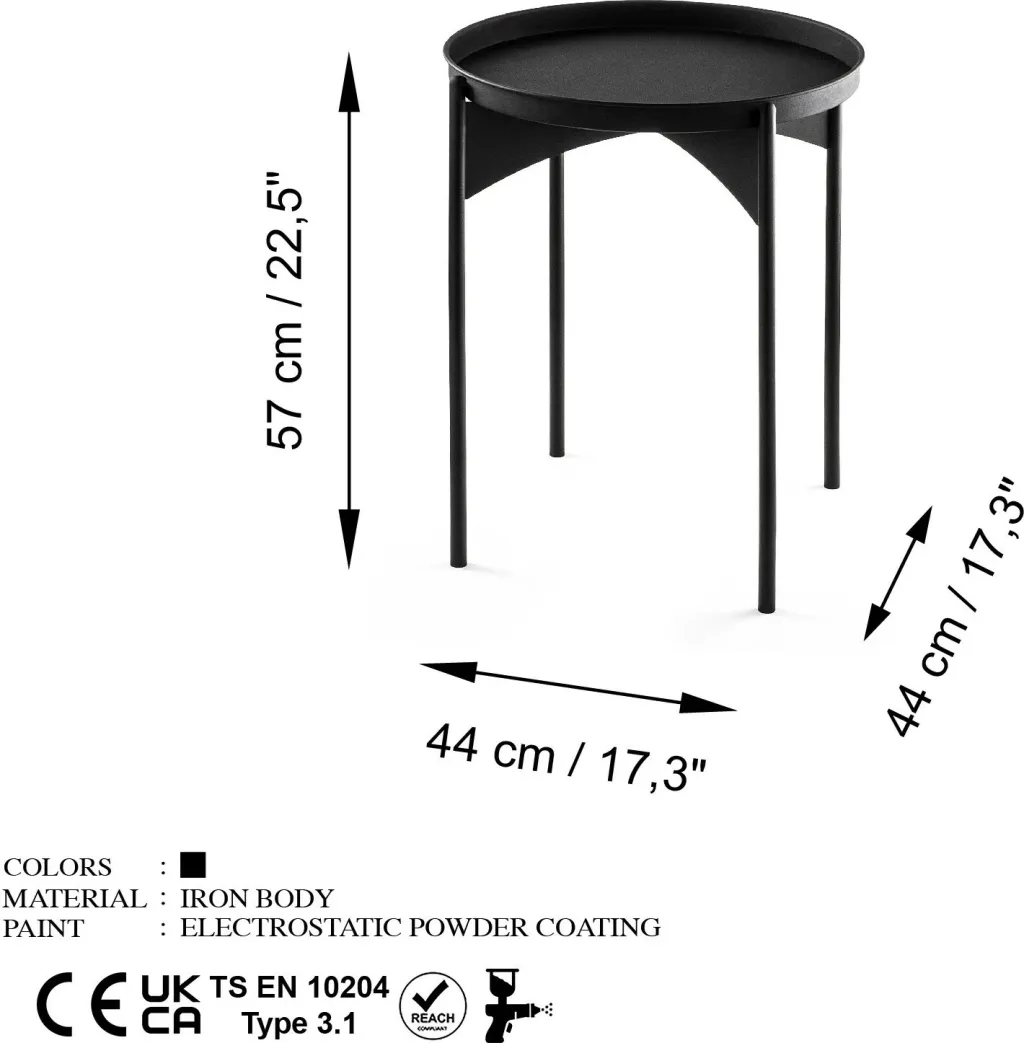 Tavolinë kafeje Hanah Home, SHB-002-A, e zezë, metal - 6