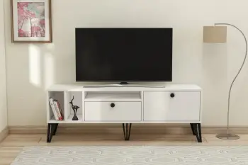 Komodinë për TV Aris, bardhë