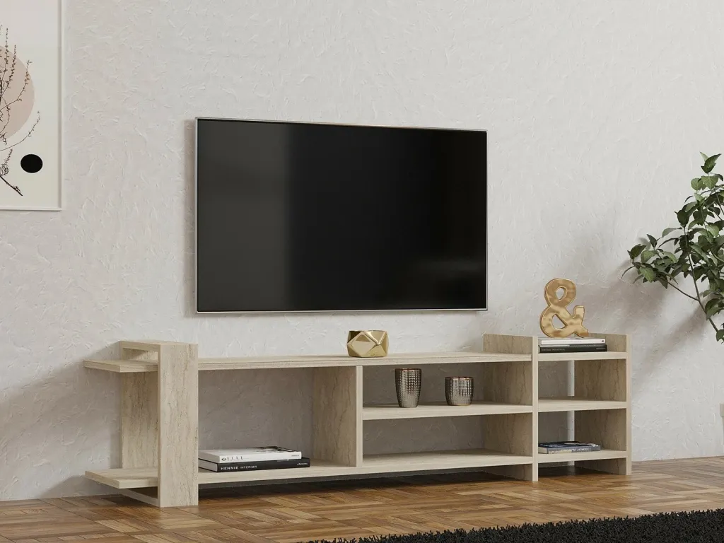 Komodë TV Hanah Home, Zeyna, ngjyrë travertin - 1