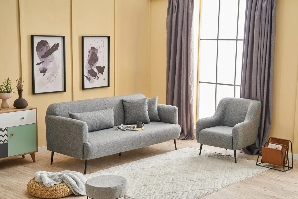 Divan treshe Atelier del Sofa, Revos, ngjyrë gri - 1