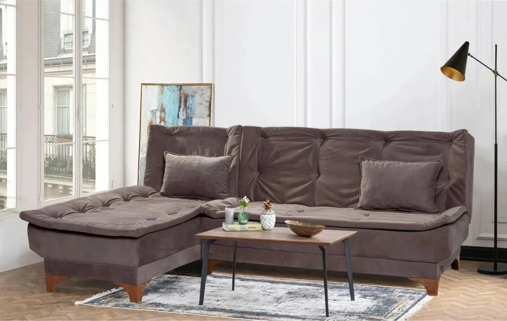 Kënd-sofa krevati Atelier del Sofa, kënd majtas, ngjyrë antracit - 1